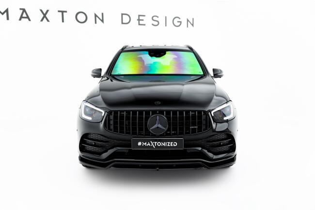 B-Ware Maxton Design Frontlippe für Mercedes GLC Coupe / SUV AMG-Line C253 Facelift Hochglanz schwarz