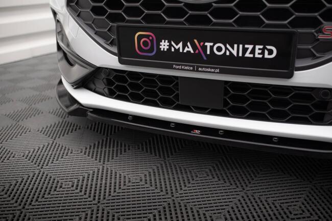 B-Ware Maxton Design Frontlippe V.7 für Ford Focus ST / ST-Line Mk4 Hochglanz schwarz
