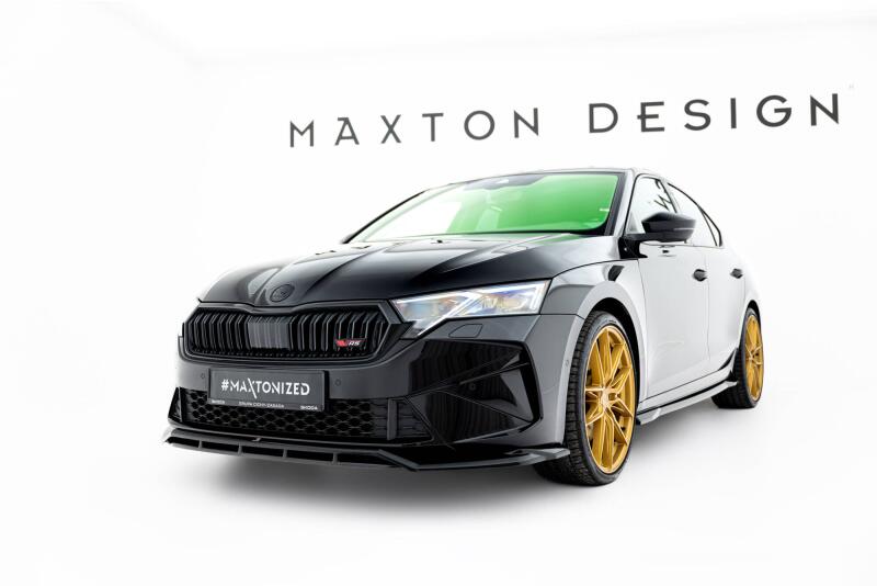 B-Ware Maxton Design Frontlippe V.1 für Skoda Octavia RS Liftback / Combi Mk4 Facelift Hochglanz schwarz