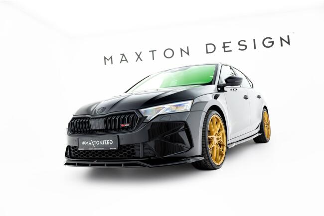 B-Ware Maxton Design Frontlippe V.1 für Skoda Octavia RS Liftback / Combi Mk4 Facelift Hochglanz schwarz