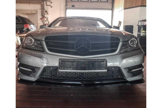 B-Ware Maxton Design Frontlippe für Mercedes C-Klasse W204 AMG-Line Facelift Hochglanz schwarz