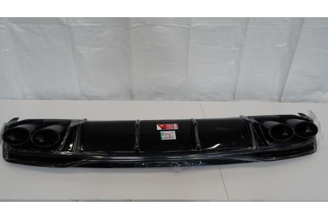 B-Ware Maxton Design Heckdiffusor mit Endrohr Attrappe Schwarz für Audi A6 S-Line C8