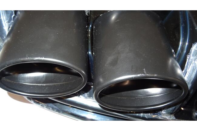 B-Ware Maxton Design Heckdiffusor mit Endrohr Attrappe Schwarz für Audi A6 S-Line C8