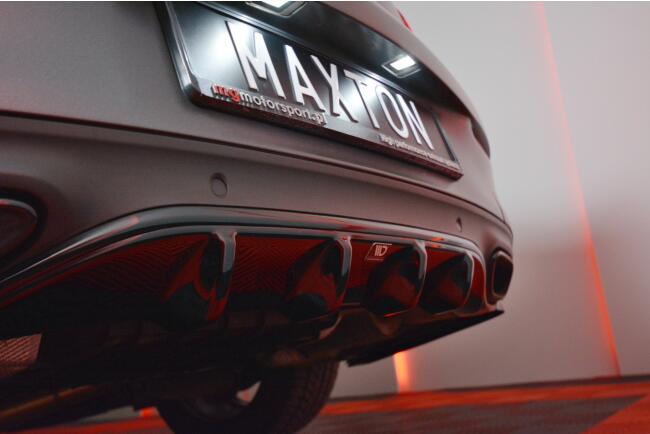 B-Ware Maxton Design Heckdiffusor für Mercedes C-Klasse W205 Coupe AMG-Line Hochglanz schwarz
