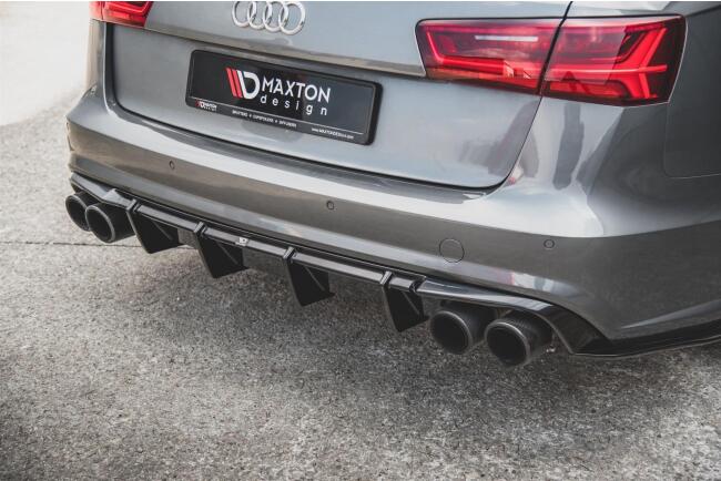 B-Ware Maxton Design Heckdiffusor V.1 für Audi S6 / A6 S-Line 4G C7 Facelift Hochglanz schwarz