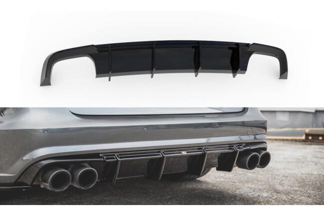 B-Ware Maxton Design Heckdiffusor V.1 für Audi S6 / A6 S-Line 4G C7 Facelift Hochglanz schwarz