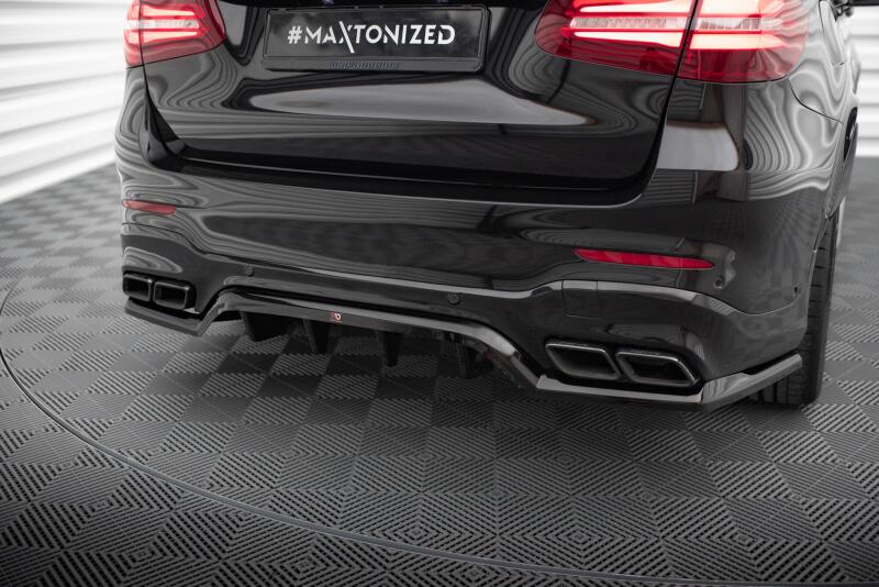 B-Ware Maxton Design mittlerer Heckdiffusor DTM Look für Mercedes-AMG GLC 63 SUV X253 Hochglanz schwarz