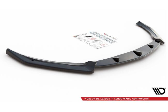 B-Ware Maxton Design Frontlippe V.2 für Mercedes CLA 45 AMG Aero C118 Hochglanz schwarz