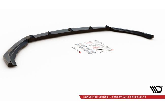 B-Ware Maxton Design Frontlippe V.2 für Mercedes CLA 45 AMG Aero C118 Hochglanz schwarz