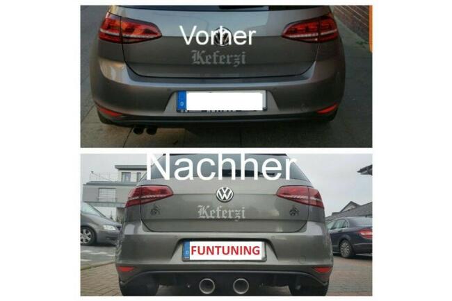 B-Ware Maxton Design Heckdiffusor R400 Look für Golf 7 Hochglanz schwarz