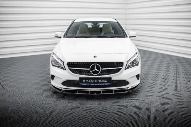 B-Ware Maxton Design Frontlippe für Mercedes-Benz CLA C117 Facelift Hochglanz schwarz