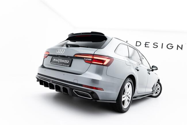 Maxton Design Diffusor Flaps für Audi A4 S-Line / S4 Limousine / Avant B9 Hochglanz schwarz