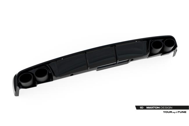 Maxton Design Heckdiffusor mit Endrohr Attrappe Schwarz für Audi A6 C8 2018-2025