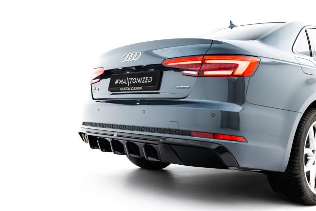Maxton Design Heckdiffusor für Audi A4 S-Line Limousine / Avant B9 Hochglanz schwarz
