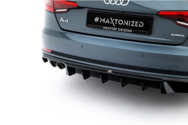 Maxton Design Heckdiffusor für Audi A4 S-Line Limousine / Avant B9 Hochglanz schwarz