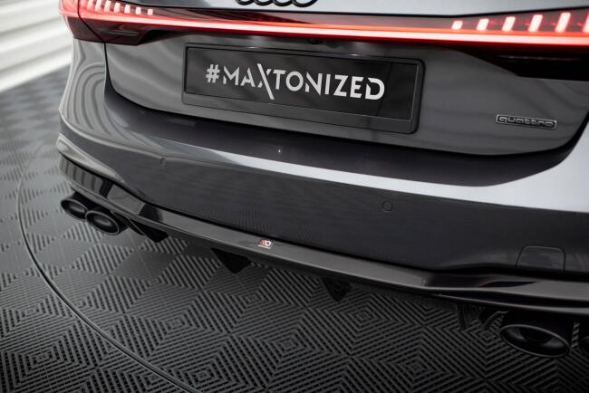 Maxton Design Heckdiffusor mit Sportauspuff Attrappe Chrom für Audi A7 C8 S-Line