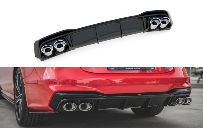 Maxton Design Heckdiffusor mit Sportauspuff Attrappe...