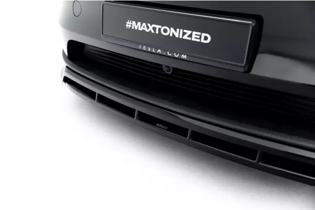Maxton Design Frontlippe für Tesla Model Y Premium Mk1 Facelift Hochglanz schwarz
