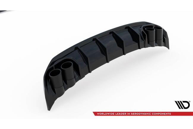 B-Ware Maxton Design Heckdiffusor mit Sportauspuff Attrappe Schwarz für Audi A3 S-Line Limousine 8Y