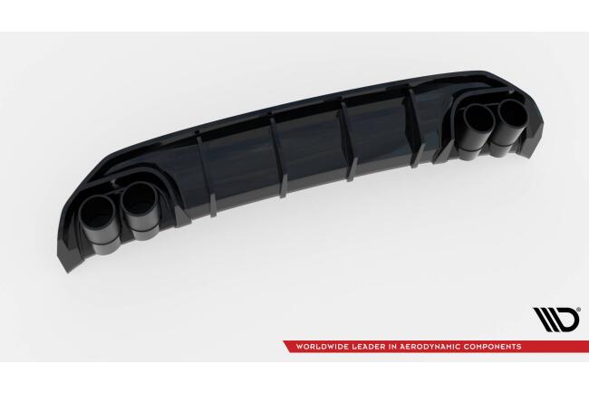 B-Ware Maxton Design Heckdiffusor mit Sportauspuff Attrappe Schwarz für Audi A3 S-Line Limousine 8Y