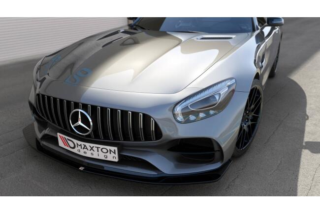 B-Ware Maxton Design Frontlippe V.1 für Mercedes-AMG GT S C190 Facelift Hochglanz schwarz
