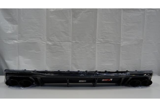 B-Ware Maxton Design Heckdiffusor mit Endrohr Attrappe Schwarz für Audi A6 S-Line C8