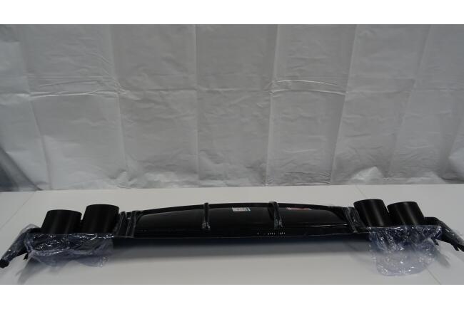 B-Ware Maxton Design Heckdiffusor mit Endrohr Attrappe Schwarz für Audi A6 S-Line C8