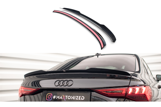 B-Ware Maxton Design Heckspoiler Lippe für Audi A3 / S3 / RS3 / A3 S-Line Limousine 8Y Hochglanz schwarz