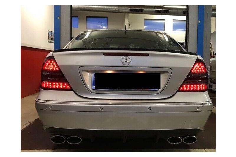 B-Ware Sportauspuff Endschalldämpfer für Mercedes C-Klasse W203 2000-2007 Endrohre 120x80mm