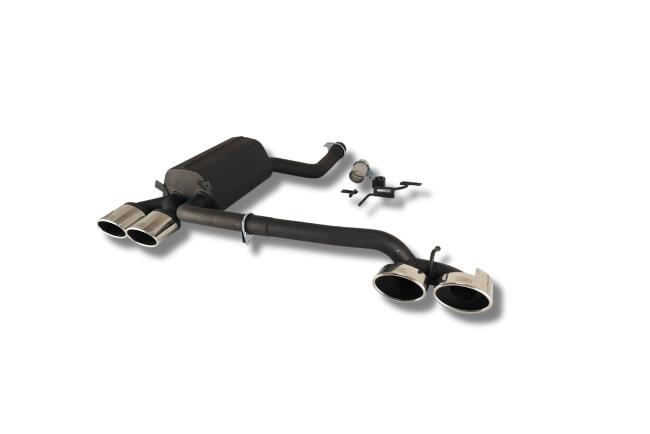 B-Ware Sportauspuff Endschalldämpfer für Mercedes C-Klasse W203 2000-2007 Endrohre 120x80mm