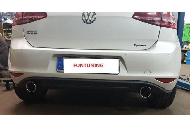 B-Ware Sportauspuff Endschalldämpfer für VW Golf 7 GTD Sport & Sound Paket 2012-2016 Endrohre 90mm
