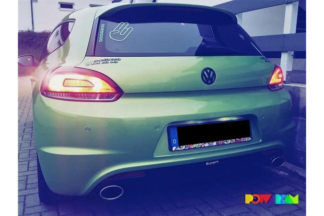 B-Ware Sportauspuff Endschalldämpfer für VW Scirocco III 2008-2017 Endrohre 2 x 120x80mm