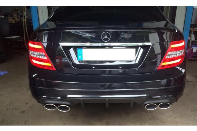 B-Ware Heckdiffusor AMG-Look für Mercedes W204 Facelift ab 2011 AMG-Line matt schwarz