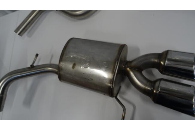 B-Ware Edelstahl Sportauspuff Endschalldämpfer für VW Golf 7 Variant Facelift 2017-2020 Endrohre 95x65mm