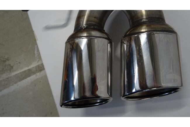 B-Ware Edelstahl Sportauspuff Endschalldämpfer für VW Golf 7 Variant Facelift 2017-2020 Endrohre 95x65mm