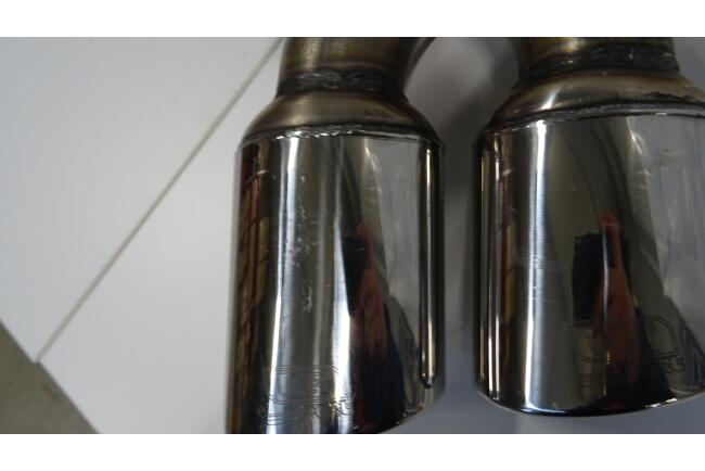 B-Ware Edelstahl Sportauspuff Endschalldämpfer für VW Golf 7 Variant Facelift 2017-2020 Endrohre 95x65mm