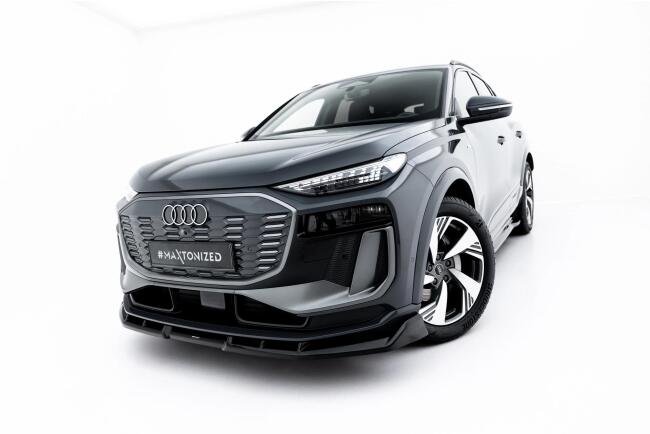 Maxton Design Frontlippe für Audi Q6 e-tron Standard / S-Line / SQ6 e-tron SUV / Sportback Mk1 Hochglanz schwarz