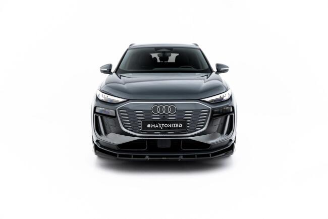 Maxton Design Frontlippe für Audi Q6 e-tron Standard / S-Line / SQ6 e-tron SUV / Sportback Mk1 Hochglanz schwarz