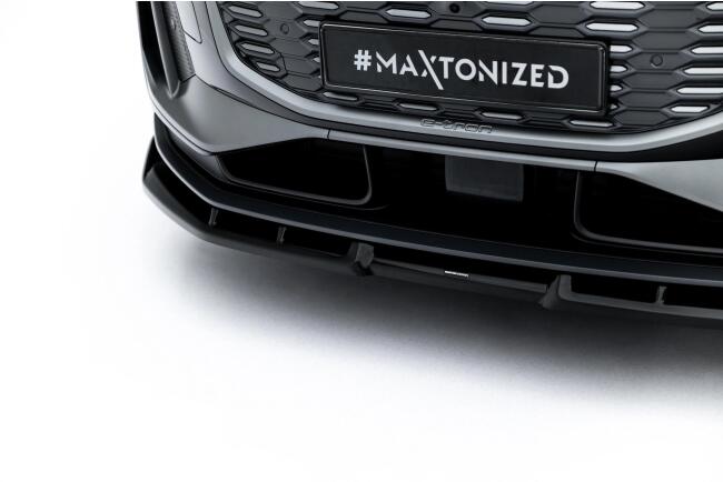 Maxton Design Frontlippe für Audi Q6 e-tron Standard / S-Line / SQ6 e-tron SUV / Sportback Mk1 Hochglanz schwarz