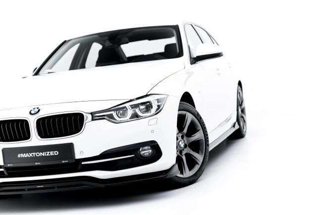 Maxton Design Frontlippe für BMW 3er Sportline Limousine F30 / Touring F31 Hochglanz schwarz