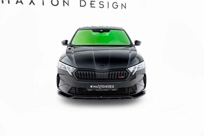 Maxton Design Frontlippe V.1 für Skoda Octavia RS Liftback / Combi Mk4 Facelift Hochglanz schwarz