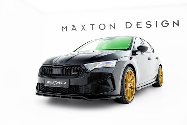 Maxton Design Frontlippe V.1 für Skoda Octavia RS Liftback / Combi Mk4 Facelift Hochglanz schwarz