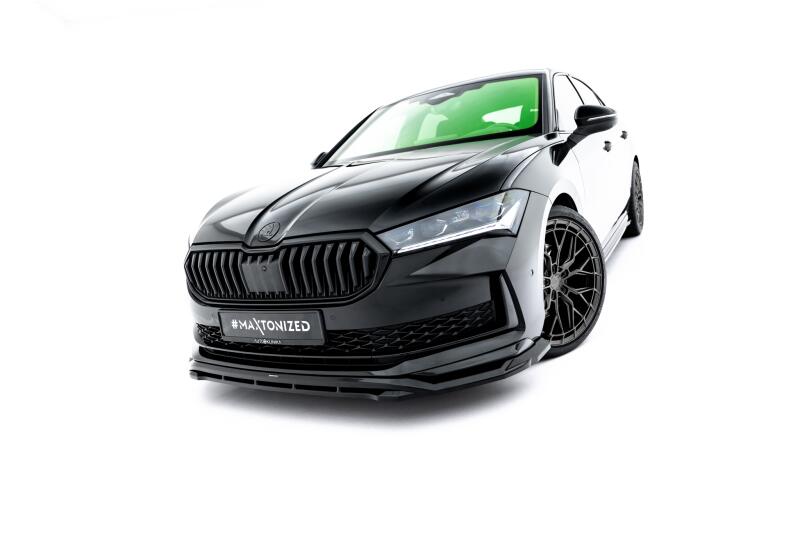 Maxton Design Frontlippe V.1 für Skoda Superb Sportline Mk4 Hochglanz schwarz