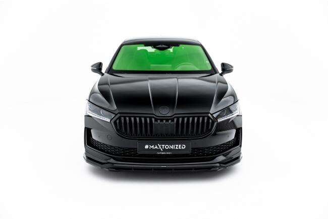 Maxton Design Frontlippe V.1 für Skoda Superb Sportline Mk4 Hochglanz schwarz