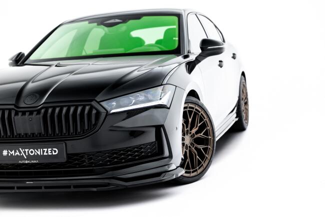 Maxton Design Frontlippe V.1 für Skoda Superb Sportline Mk4 Hochglanz schwarz