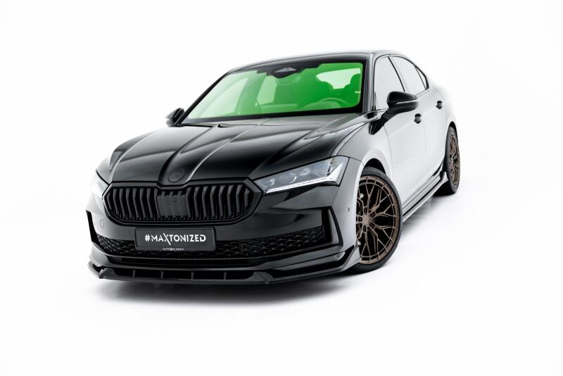Maxton Design Frontlippe V.2 für Skoda Superb Sportline Mk4 Hochglanz schwarz