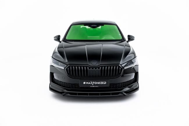 Maxton Design Frontlippe V.2 für Skoda Superb Sportline Mk4 Hochglanz schwarz