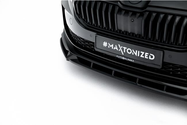 Maxton Design Frontlippe V.2 für Skoda Superb Sportline Mk4 Hochglanz schwarz
