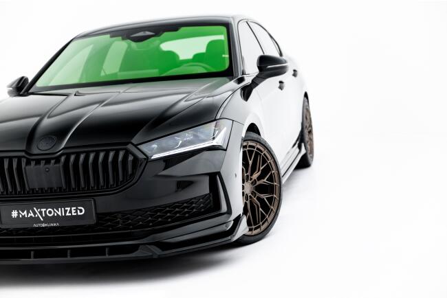 Maxton Design Frontlippe V.2 für Skoda Superb Sportline Mk4 Hochglanz schwarz