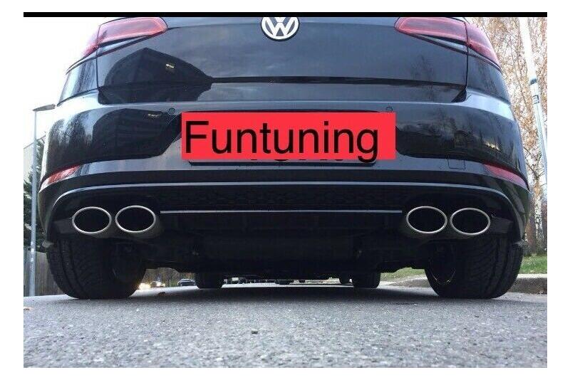 B-Ware Edelstahl Sportauspuff Endschalldämpfer für VW Golf 7 Facelift 2017-2020 Endrohre 120x80mm